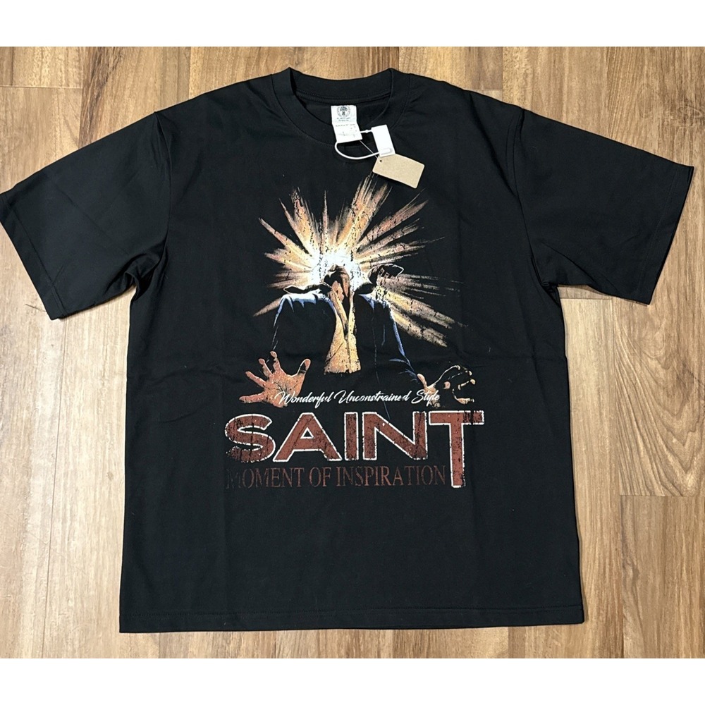 NWT Sz XXL 2X Men's Saint Mo Black Short Sleeve Moment Of‎ Inspiration Tee Shirt
